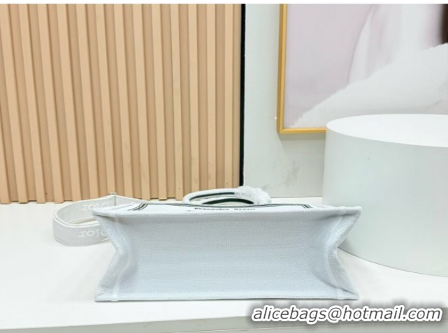 Low Price Dior Medium Book Tote Bag in White Book Cover Embroidery 0127035 2026