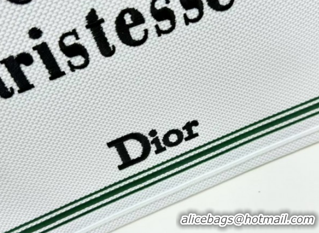 Low Price Dior Medium Book Tote Bag in White Book Cover Embroidery 0127035 2026
