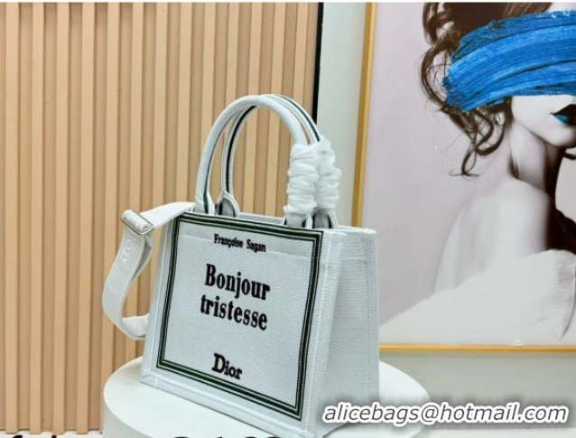 Discount Dior Small Book Tote Bag in White Book Cover Embroidery 0127036 2026