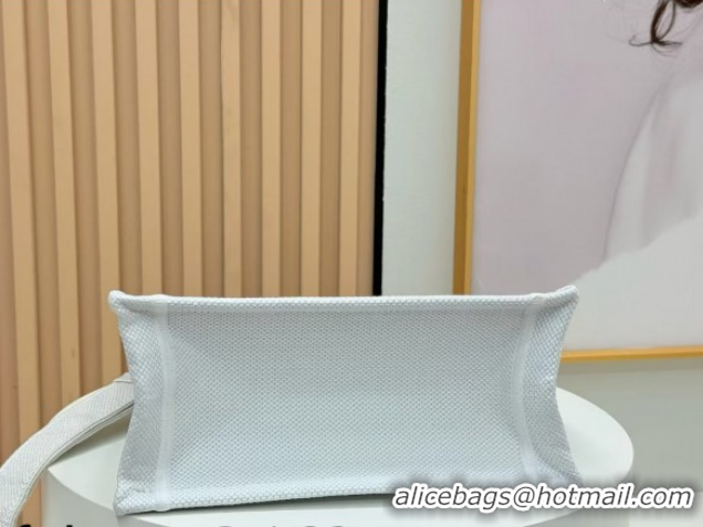 Discount Dior Small Book Tote Bag in White Book Cover Embroidery 0127036 2026