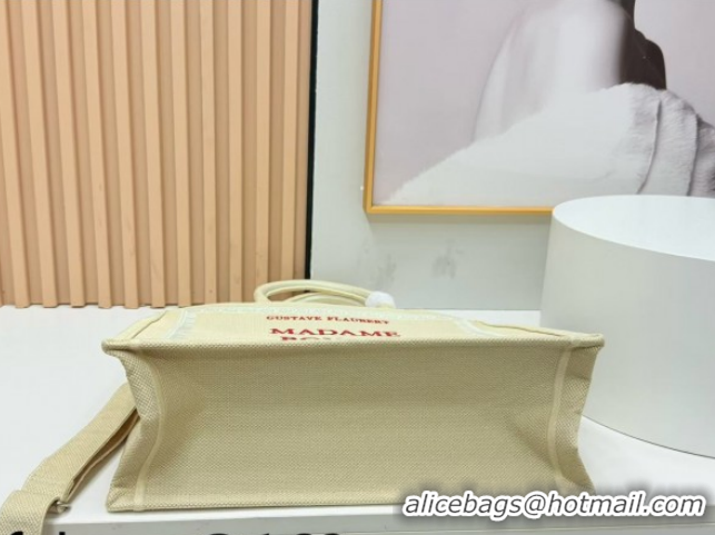 Good Quality Dior Large Book Tote Bag in Beige Yellow Book Cover Embroidery 0127037 2026