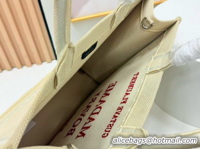 Good Quality Dior Large Book Tote Bag in Beige Yellow Book Cover Embroidery 0127037 2026