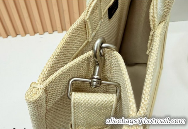 Good Quality Dior Large Book Tote Bag in Beige Yellow Book Cover Embroidery 0127037 2026