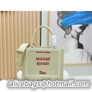 Best Price Dior Small Book Tote Bag in Beige Yellow Book Cover Embroidery 0127039 2026