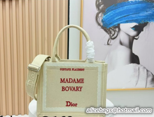Best Price Dior Small Book Tote Bag in Beige Yellow Book Cover Embroidery 0127039 2026