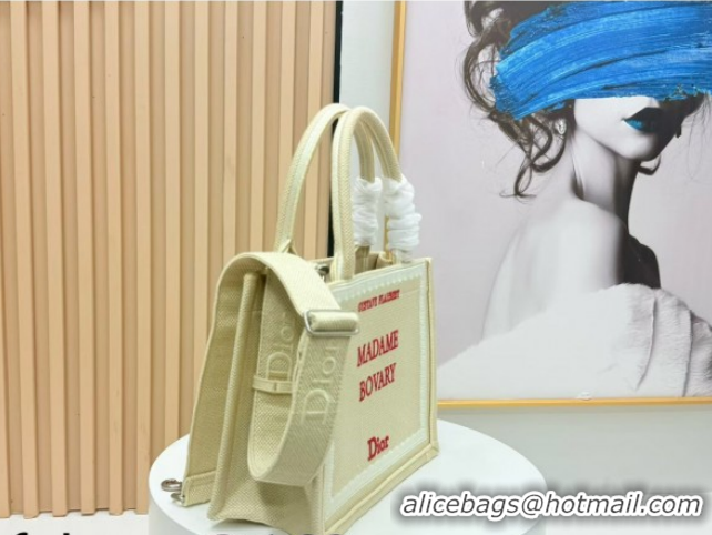 Best Price Dior Small Book Tote Bag in Beige Yellow Book Cover Embroidery 0127039 2026