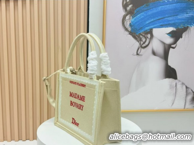 Best Price Dior Small Book Tote Bag in Beige Yellow Book Cover Embroidery 0127039 2026