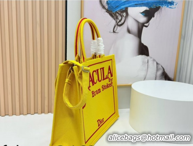 Top Grade Dior Large Book Tote Bag in Yellow and Red Book Cover Embroidery 0127040 2026