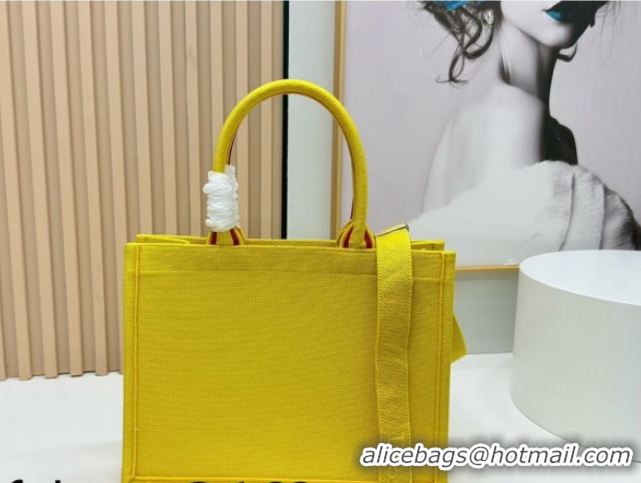 Purchase Dior Medium Book Tote Bag in Yellow and Red Book Cover Embroidery 0127041 2026