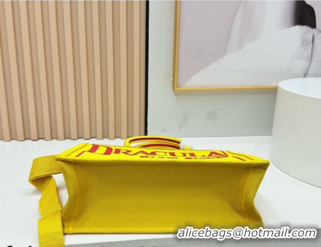 Purchase Dior Medium Book Tote Bag in Yellow and Red Book Cover Embroidery 0127041 2026