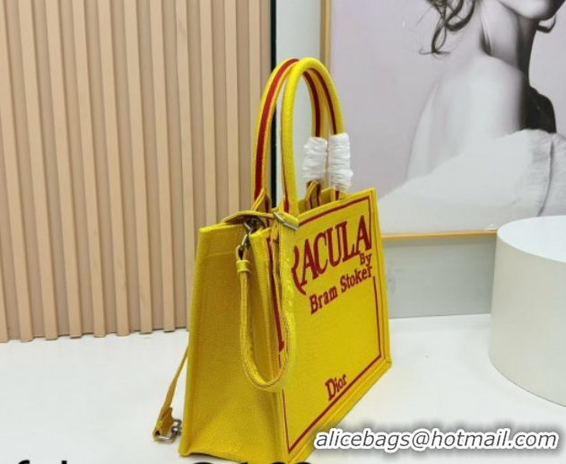 Purchase Dior Medium Book Tote Bag in Yellow and Red Book Cover Embroidery 0127041 2026