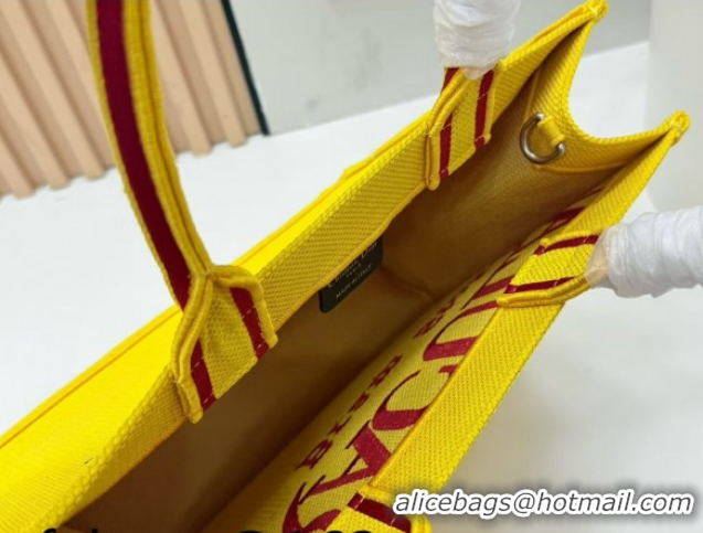 Purchase Dior Medium Book Tote Bag in Yellow and Red Book Cover Embroidery 0127041 2026