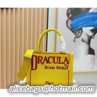 Luxury Discount Dior Small Book Tote Bag in Yellow and Red Book Cover Embroidery 0127042 2026