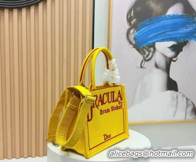 Luxury Discount Dior Small Book Tote Bag in Yellow and Red Book Cover Embroidery 0127042 2026