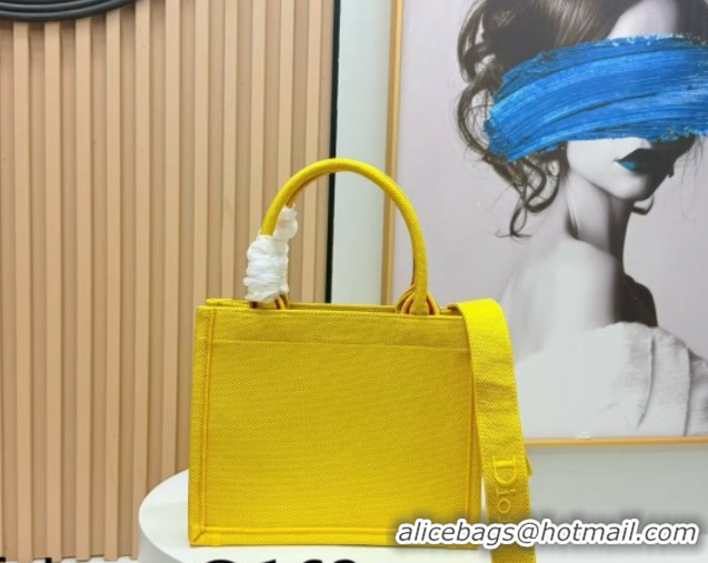 Luxury Discount Dior Small Book Tote Bag in Yellow and Red Book Cover Embroidery 0127042 2026