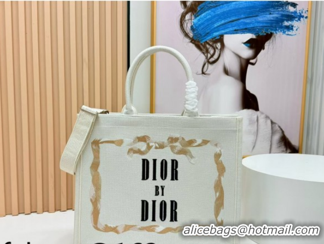 Luxury Dior Large Book Tote Bag in Yellow and Red Book Cover Embroidery 0127043 2026