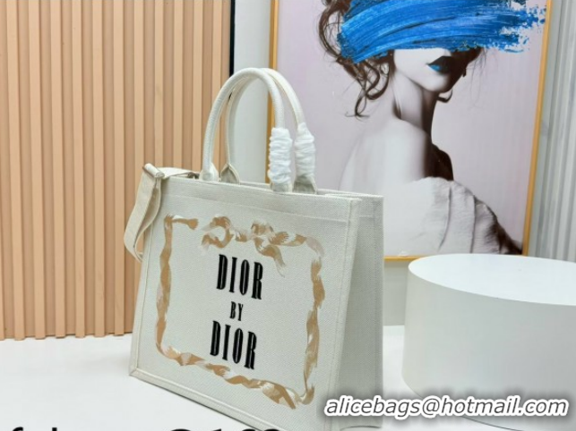 Luxury Dior Large Book Tote Bag in Yellow and Red Book Cover Embroidery 0127043 2026