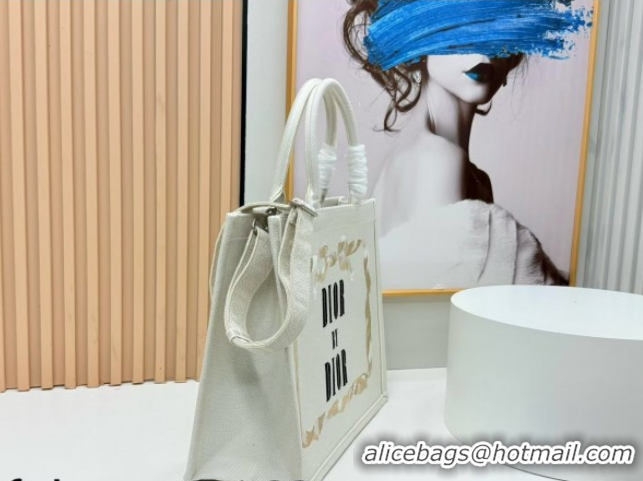 Luxury Dior Large Book Tote Bag in Yellow and Red Book Cover Embroidery 0127043 2026