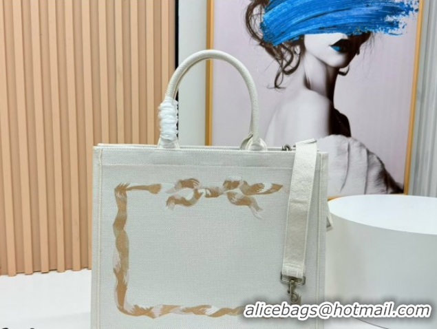 Luxury Dior Large Book Tote Bag in Yellow and Red Book Cover Embroidery 0127043 2026