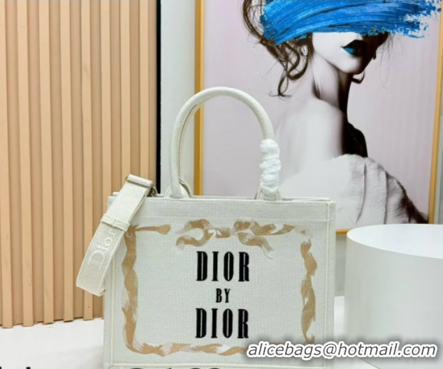 Unique Style Dior Medium Book Tote Bag in Yellow and Red Book Cover Embroidery 0127044 2026