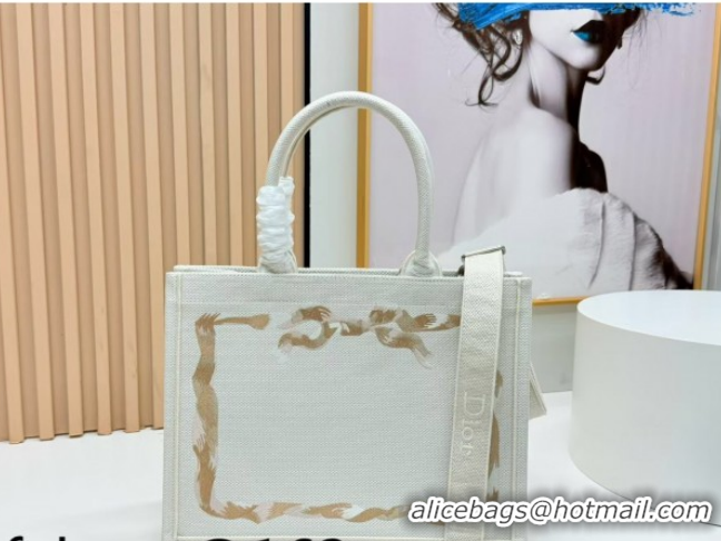 Unique Style Dior Medium Book Tote Bag in Yellow and Red Book Cover Embroidery 0127044 2026