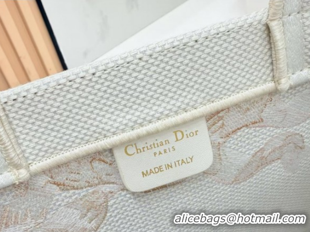 Unique Style Dior Medium Book Tote Bag in Yellow and Red Book Cover Embroidery 0127044 2026