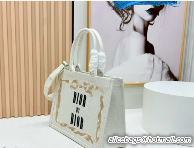 Unique Style Dior Medium Book Tote Bag in Yellow and Red Book Cover Embroidery 0127044 2026