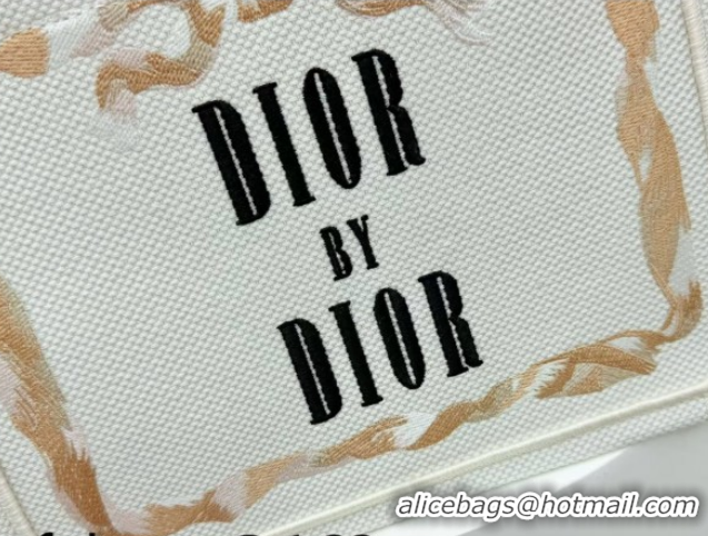 Low Cost Dior Small Book Tote Bag in Yellow and Red Book Cover Embroidery 0127045 2026