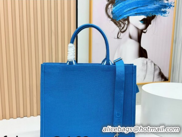 Luxurious Dior Large Book Tote Bag in Blue and White Book Cover Embroidery 0127046 2026