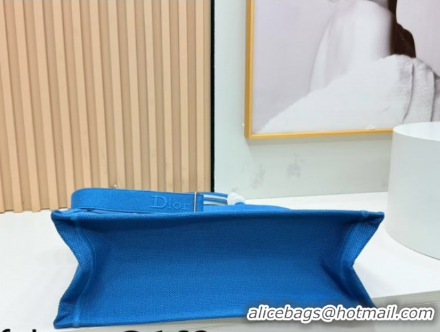 Luxurious Dior Large Book Tote Bag in Blue and White Book Cover Embroidery 0127046 2026