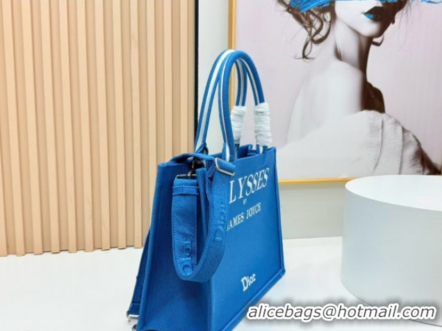 Hot Style Dior Medium Book Tote Bag in Blue and White Book Cover Embroidery 0127047 2026