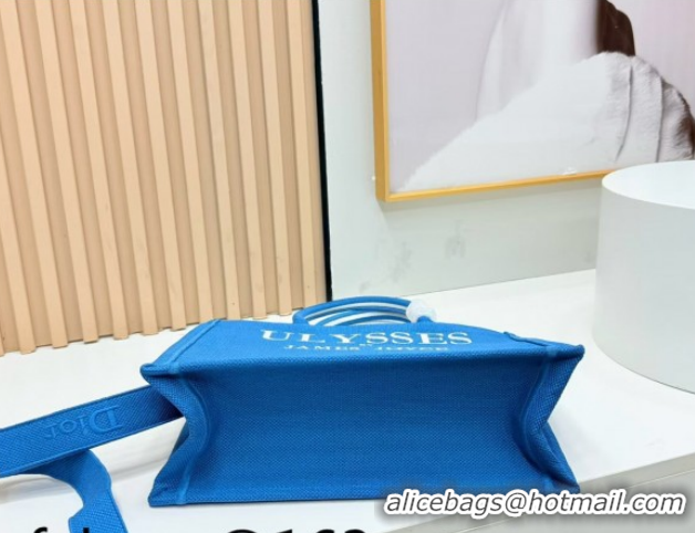 Hot Style Dior Medium Book Tote Bag in Blue and White Book Cover Embroidery 0127047 2026