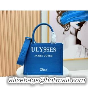 Sumptuous Dior Small Book Tote Bag in Blue and White Book Cover Embroidery 0127048 2026