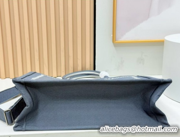 Best Grade Dior Large Book Tote Bag in Grey and White Book Cover Embroidery 0127049 2026