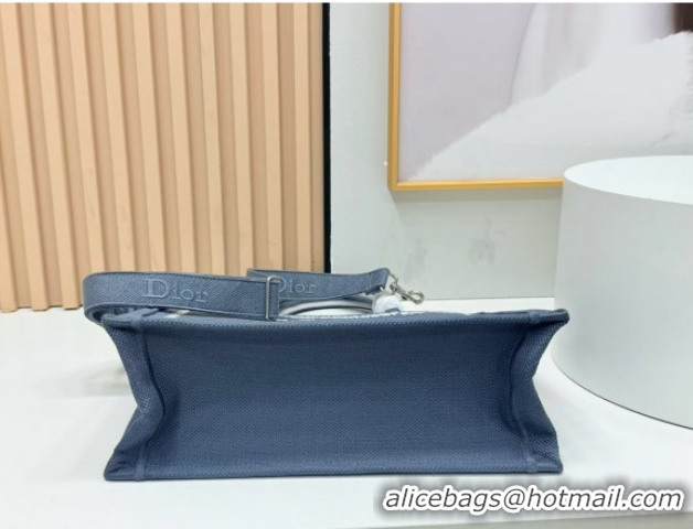 Top Grade Dior Medium Book Tote Bag in Grey and White Book Cover Embroidery 0127050 2026