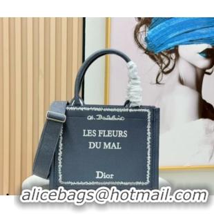 Charming Dior Small Book Tote Bag in Grey and White Book Cover Embroidery 0127051 2026