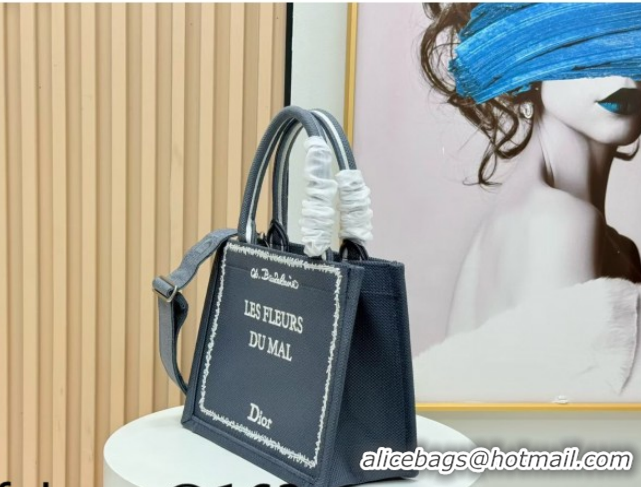 Charming Dior Small Book Tote Bag in Grey and White Book Cover Embroidery 0127051 2026