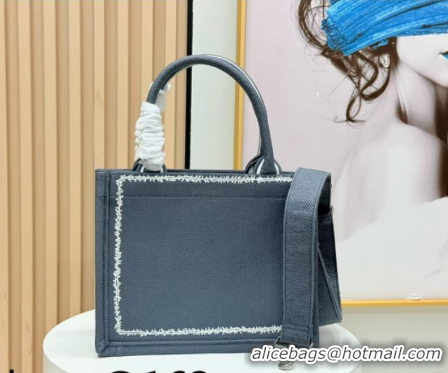 Charming Dior Small Book Tote Bag in Grey and White Book Cover Embroidery 0127051 2026