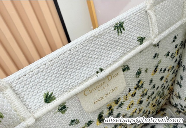 Big Discount Dior Small Book Tote Bag in Buttercup Embroidery and White Dior Médaillon 0127054 2026
