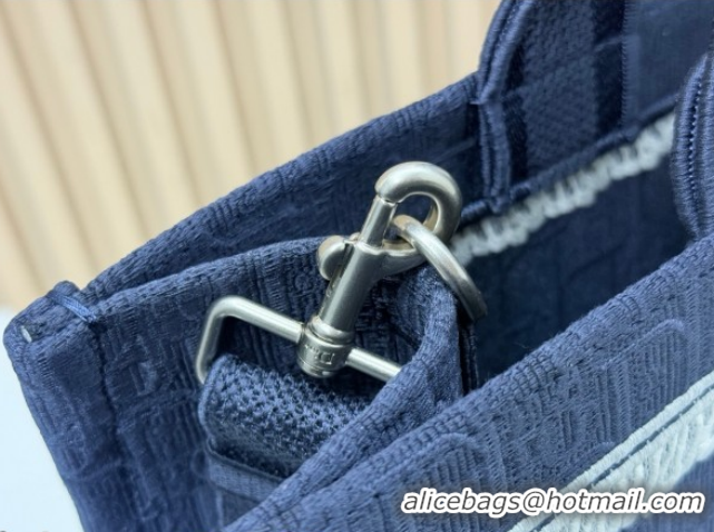 Cheap Price Dior Large Book Tote Bag in Blue Oblique Embroidery with White Lace and Dior Médaillon 0127055 2026