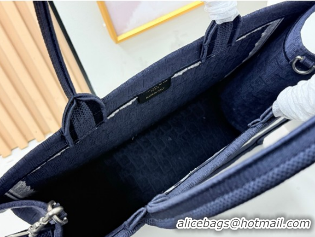 Cheap Price Dior Large Book Tote Bag in Blue Oblique Embroidery with White Lace and Dior Médaillon 0127055 2026