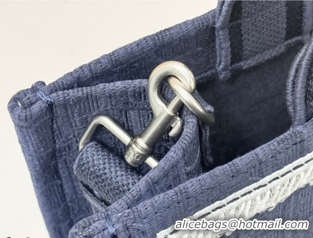 Unique Discount Dior Medium Book Tote Bag in Blue Oblique Embroidery with White Lace and Dior Médaillon 0127056 2026