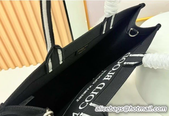 Classic Hot Dior Large Book Tote Bag in Black Sparkle Embroidery 0127070 2026