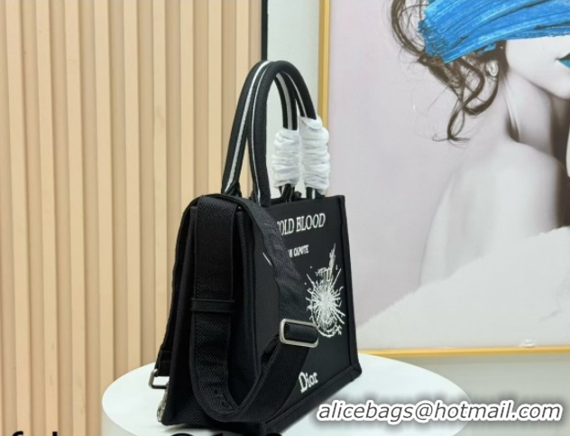 Good Quality Dior Small Book Tote Bag in Black Sparkle Embroidery 0127071 2026