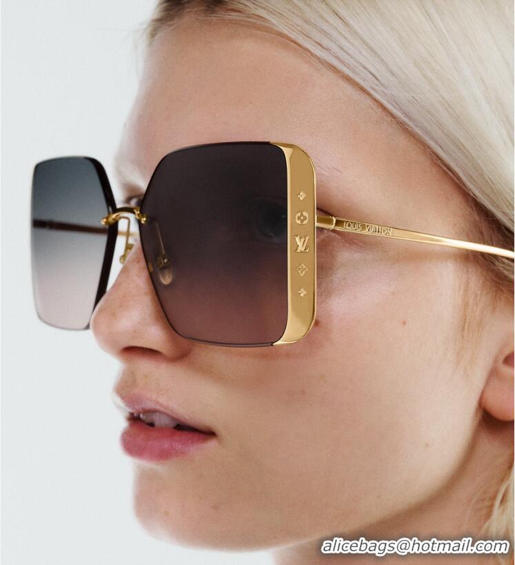 Buy Discount Louis Vuitton LV Moon Metal Square Sunglasses Z1994U