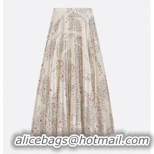 ​Low Price Dior Dioramour Mid-Length Flared Skirt D8652 White