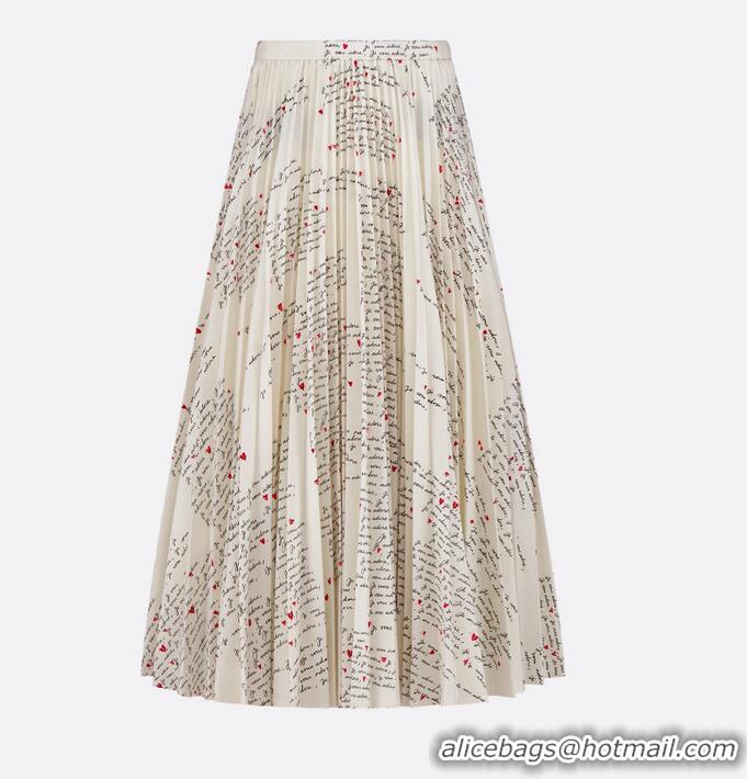 ​Low Price Dior Dioramour Mid-Length Flared Skirt D8652 White