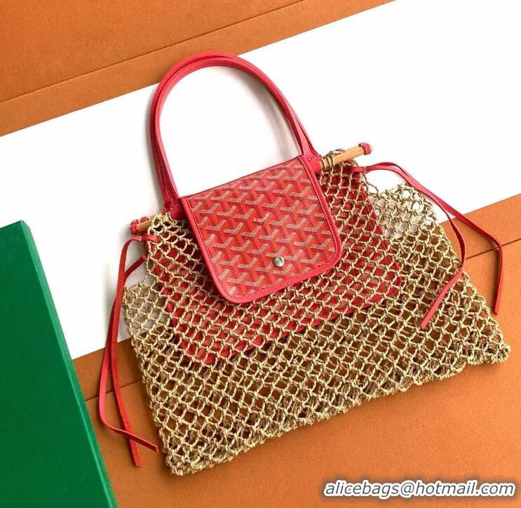 Fashion Promotional Goyard Aligre Net Bag Chevroches 020182 Red