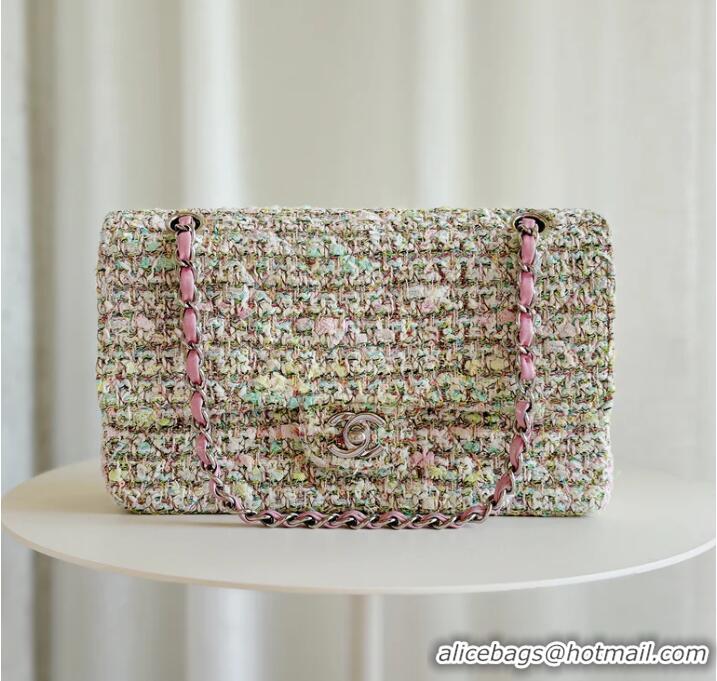 Best Price Chanel Tweed Classic Double Flap Bag 91797 Pink
