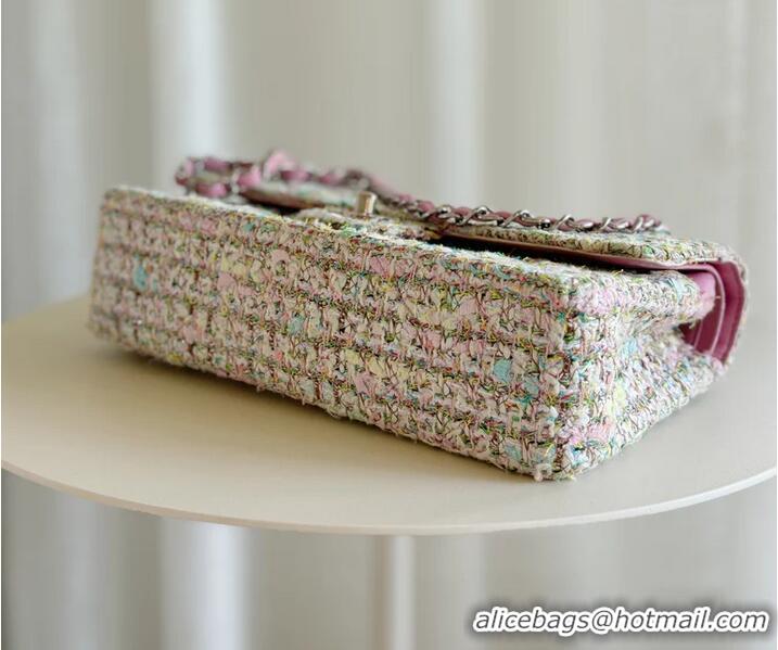Best Price Chanel Tweed Classic Double Flap Bag 91797 Pink